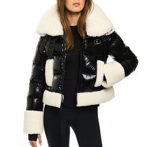 SAM Women's Black and White Puffer Jacket